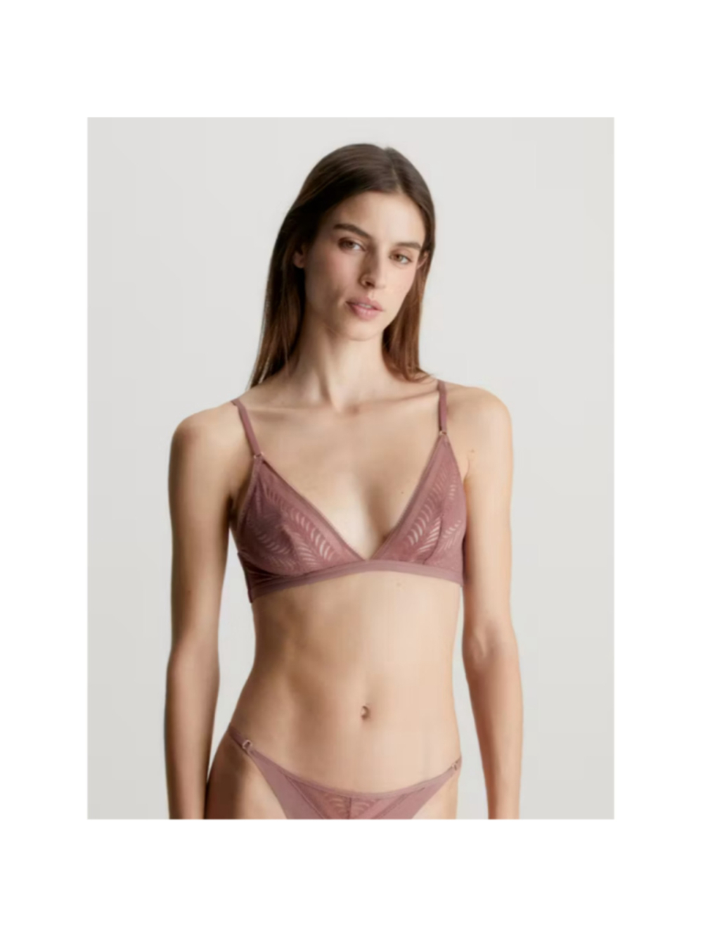 Calvin Klein Women's Medium Brown Sculpt Lace Unlined Triangle Bralette NWT